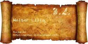 Welter Lilla névjegykártya